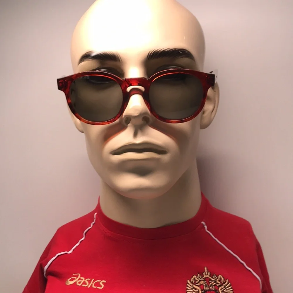 Gucci GG0825S 005 49 Havana Grey Round Sunglasses | New Authentic